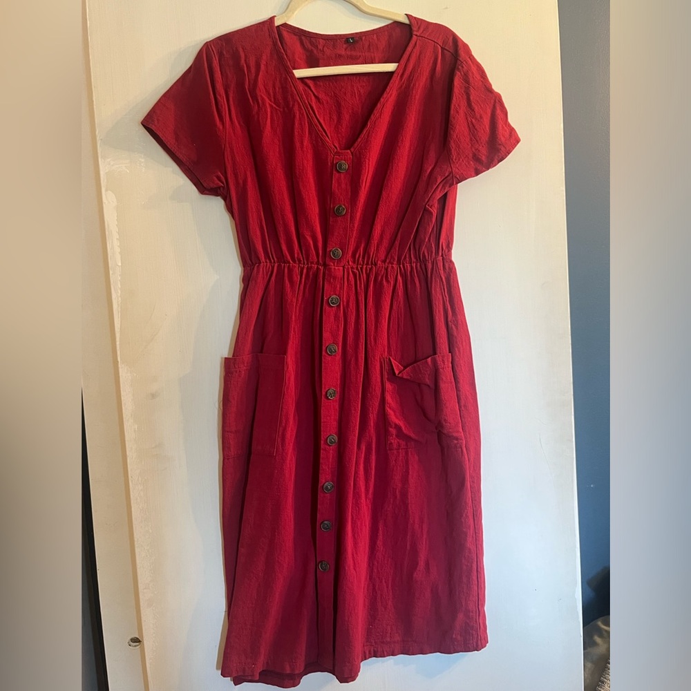 Crimson midi dress